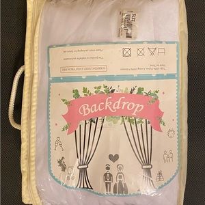 White 10 ft by 7 ft Tulle Backdrop